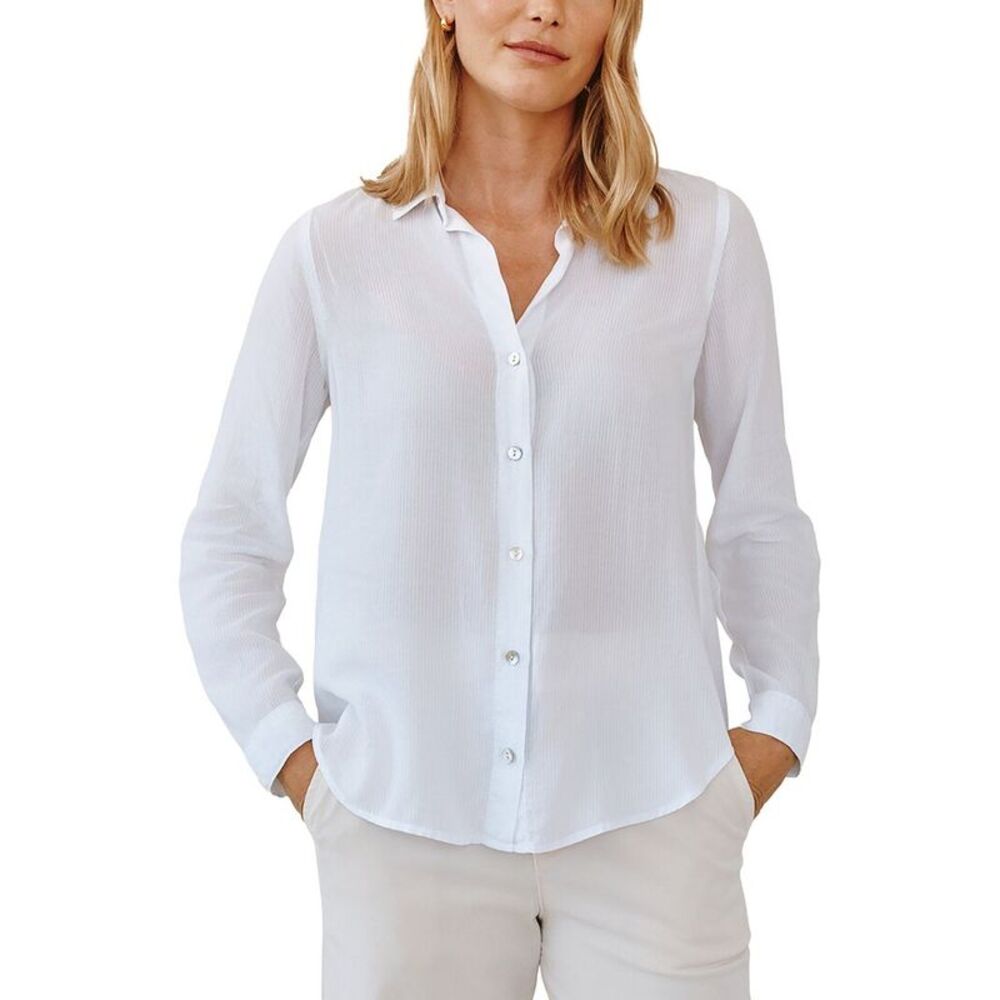 Bella Dahl Womens  Classic Button-Down Shirt, White